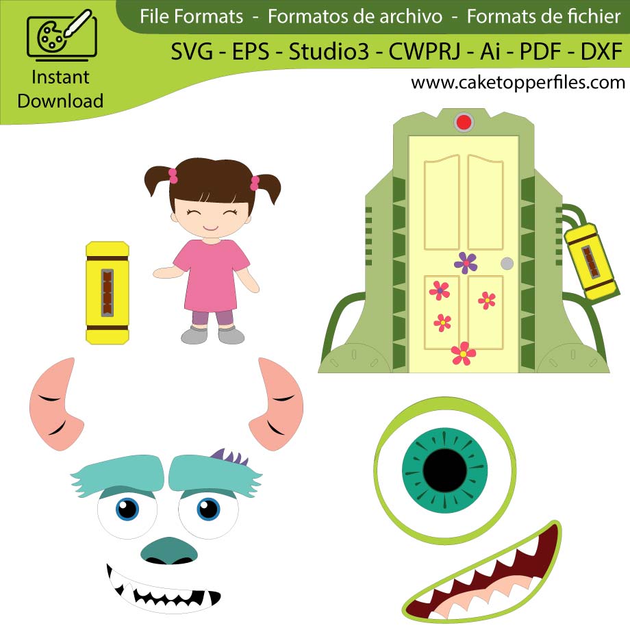 Monsters Inc Boo Cake Topper Cutting File