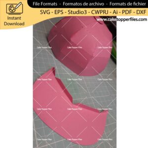3D Cap cake topper cutting file Silhouette File, SVG, DXF, PDF, Scanncut, Cricut maker