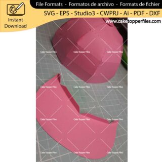 3D Cap cake topper cutting file Silhouette File, SVG, DXF, PDF, Scanncut, Cricut maker