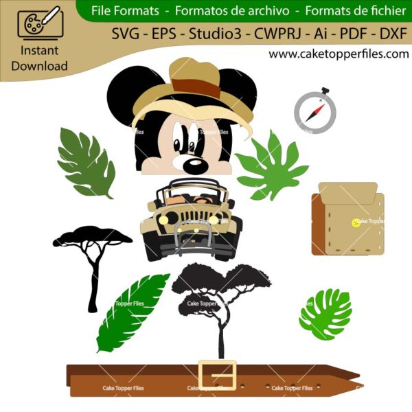 Cake-Topper-File-Mickey-Mouse-Safari-SVG-dxf-silhouette-cricut-scanncut