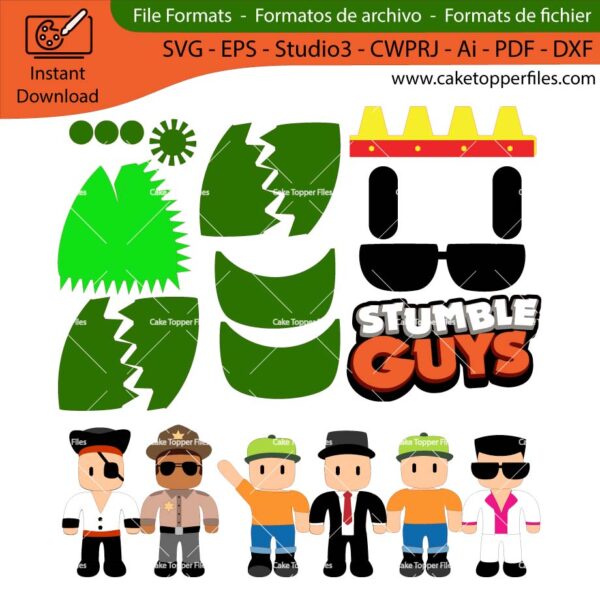 Cake-Topper-File-Stumble-Guys-SVG-dxf-silhouette-cricut-scanncut