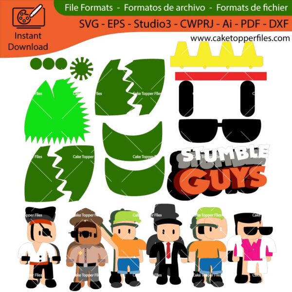 Cake-Topper-File-Stumble-Guys-SVG-dxf-silhouette-cricut-scanncut