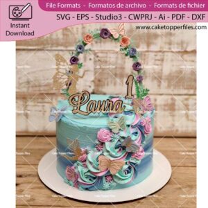 Fairy Garden cake topper cutting file Silhouette File, SVG, DXF, PDF, Scanncut, Cricut maker