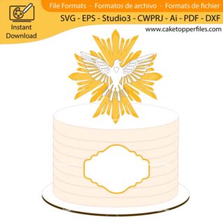 Holy Spirit Baptism cake topper cutting file Silhouette File, SVG, DXF, PDF, Scanncut, Cricut maker