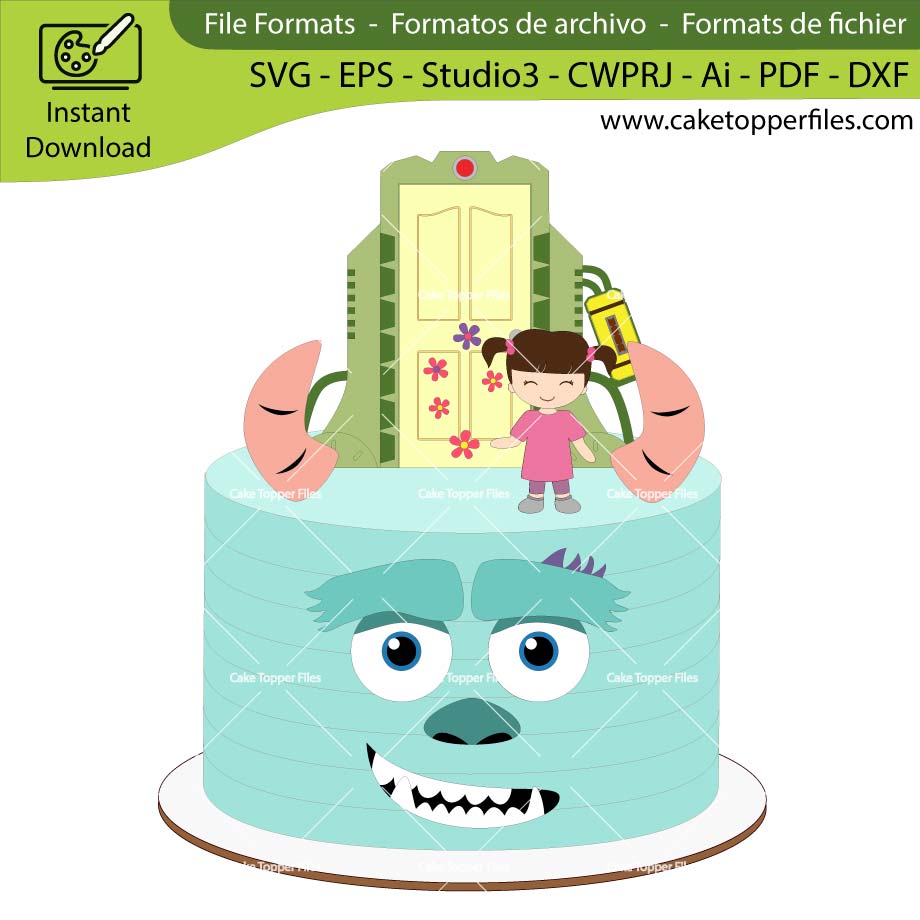 Monsters Inc Boo Cake Topper Cutting File