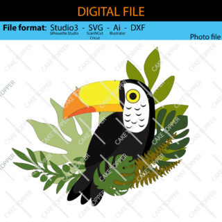 Toucan-Leaves-Cake-Topper