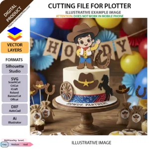 Cowboy Boy Cake Topper Cutting File